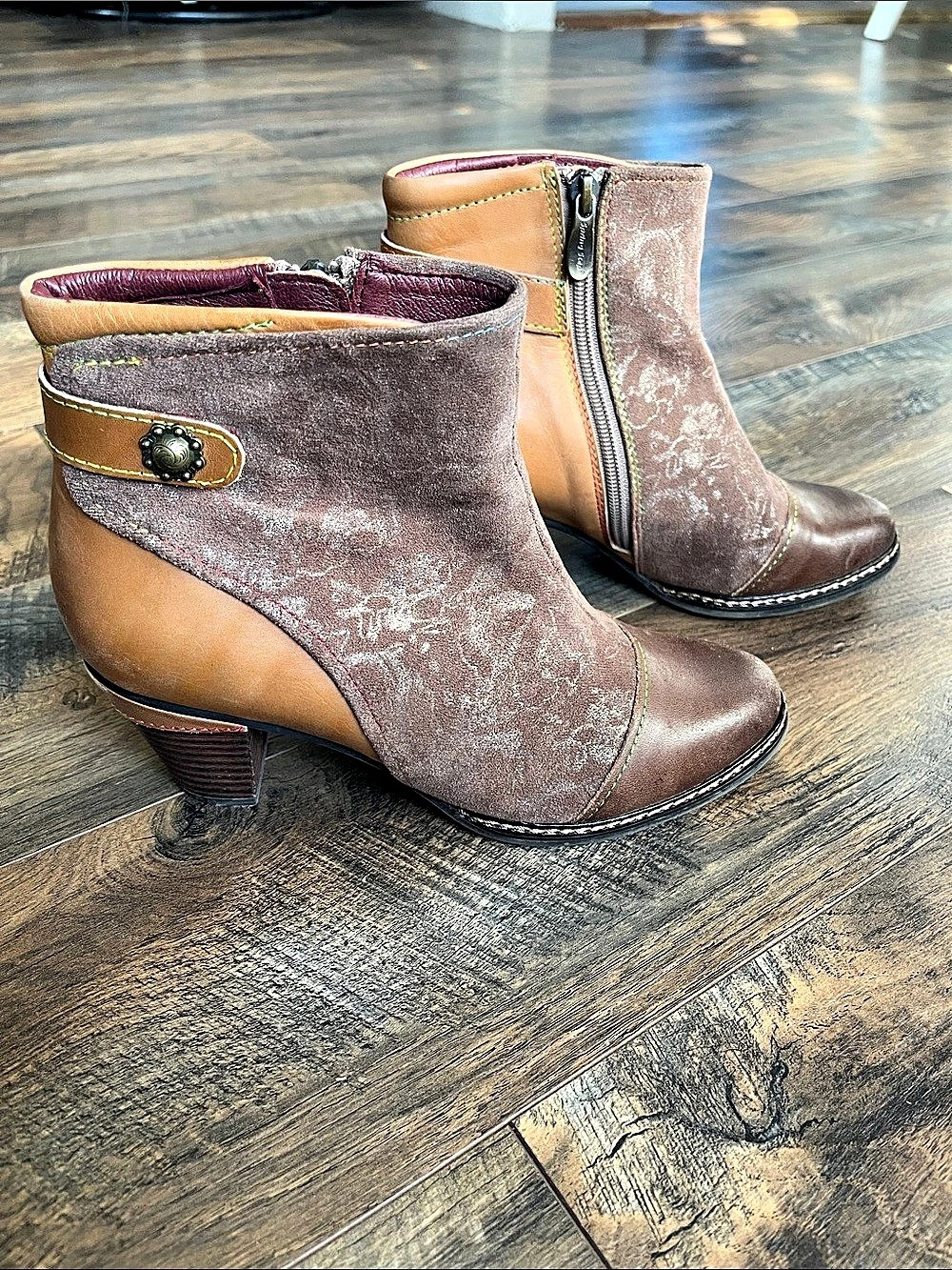 Spring Step Bottina Bootie Brown Leather Ankle Boots
